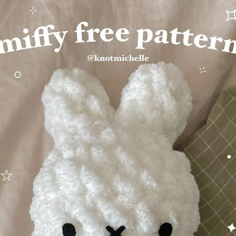 White Crochet Pattern Free, Miffy Plush Crochet, Crochet Miffy Plushie, Crochet Miffy Keychain Pattern, Free Miffy Crochet Pattern, Miffy Bunny Crochet, Miffy Amigurumi Free Pattern, White Crochet Amigurumi, How To Crochet Miffy