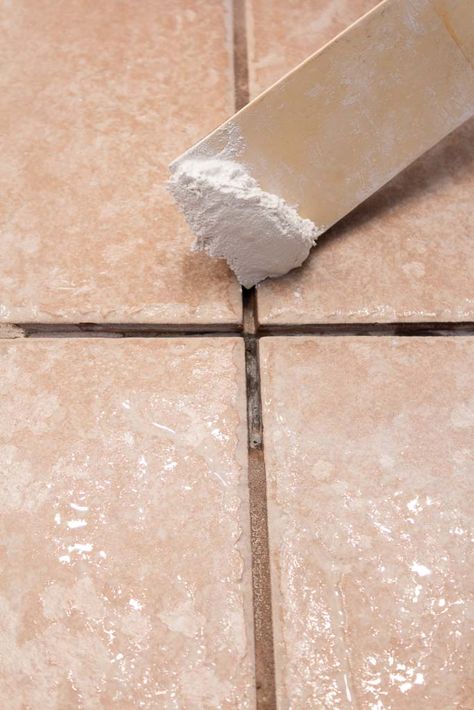 Regrouting Tile, Diy Grout, Grout Repair, Floor Tile Grout, Bathroom Grout, Floor Grout, Tile Repair, Grey Floor Tiles, Home Fix