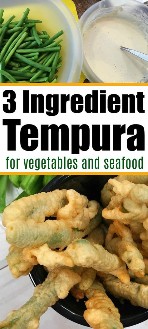 Easy Tempura Batter, Tempura Batter Recipe, Tempura Vegetables, Tempura Recipe, Dessert Chef, Seafood Shrimp, Healty Dinner, Fried Green Beans, Tempura Batter