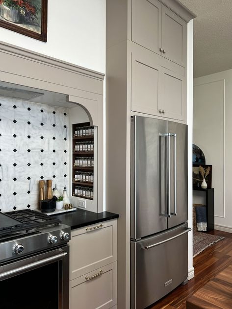 Stove Fridge Next To Each Other, Range And Refrigerator On Same Wall, Built In Vs Counter Depth Fridge, Fridge Against Wall In Corner, Fridge With Cabinets Around It, Fridge In Dining Room, Stove Cove, Cabinets Above Refrigerator, Kitchen Cabinets Refrigerator