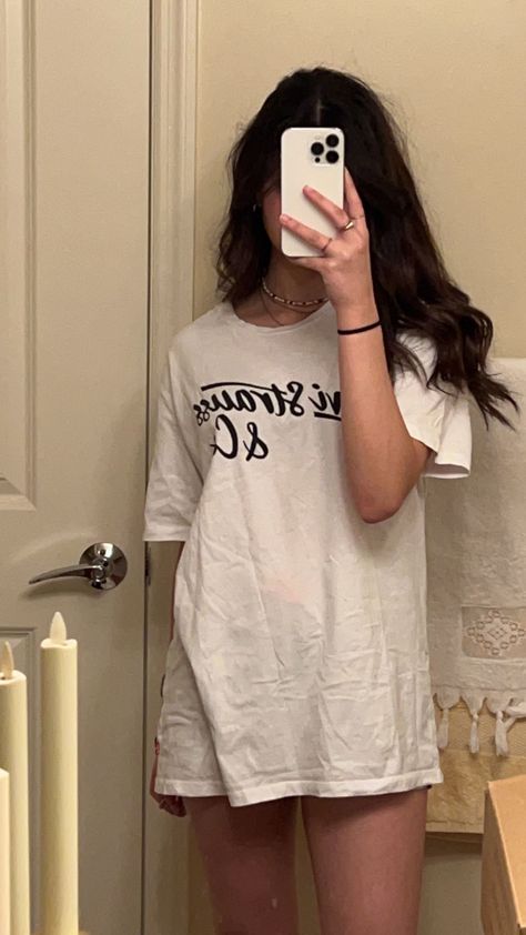 Oversized Tshirt Pyjamas, Sleepwear Oversized Shirt, Summer Homewear Outfit, Sleep Shirt Aesthetic, Big Shirt Pajamas Aesthetic, Oversized Shirt Pajamas, Baggy T Shirt And Shorts, Oversized Tshirt Pjs Aesthetic, Oversized Tshirt Sleepwear Aesthetic