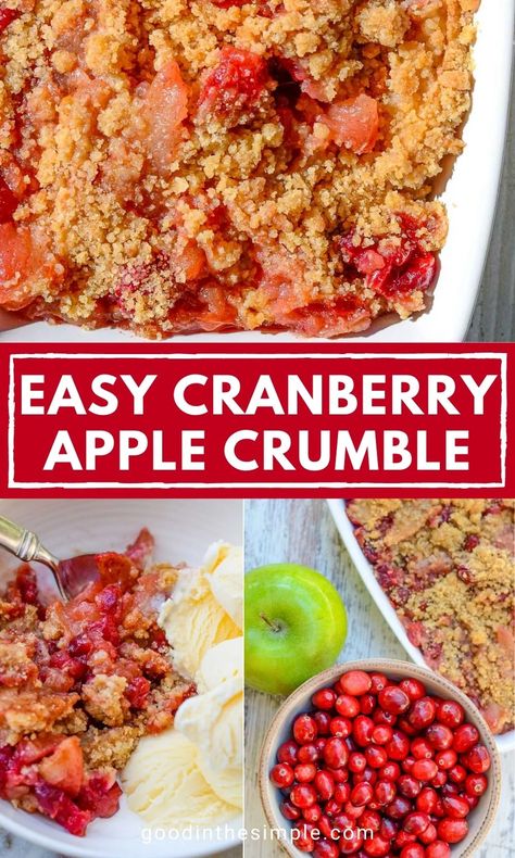 Granny Smith Apple Recipes, Apple Cranberry Dessert, Cranberry Recipes Healthy, Cranberry Crumble Recipe, Apple Crumble Dessert, Apple Cranberry Crisp Recipe, Granny Smith Apples Recipes, Apple Cobbler Easy, Cranberry Apple Crumble