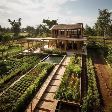 Mountain Cottages, Tropical Houses Architecture, Riverside House, House Big, Small Wooden House, Farm Layout, Concrete Houses, House Construction, Countryside House