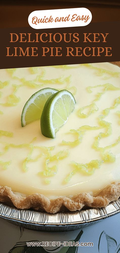 A delicious Key Lime Pie showcasing a smooth, creamy filling and a buttery graham cracker crust. Perfect tropical dessert spotlighting the zesty lime flavor. Fresh Lime Recipes, Tropical Pie, Florida Key Lime Pie Recipe, Authentic Key Lime Pie Recipe, Key Lime Pie Recipes, Classic Key Lime Pie Recipe, Easy Key Lime Pie Recipe, Key Lime Pie Filling, Lime Dessert Recipes