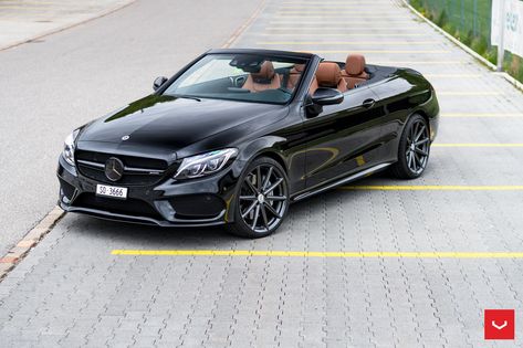 Stylish Aftermarket Parts on Stunning Convertible Mercedes C Class Mercedes Convertible Black, Convertible Mercedes, Mercedes Convertible, Mercedes Benz Convertible, Black Mercedes, Wide Body, C Class, Vroom Vroom, Dream Car