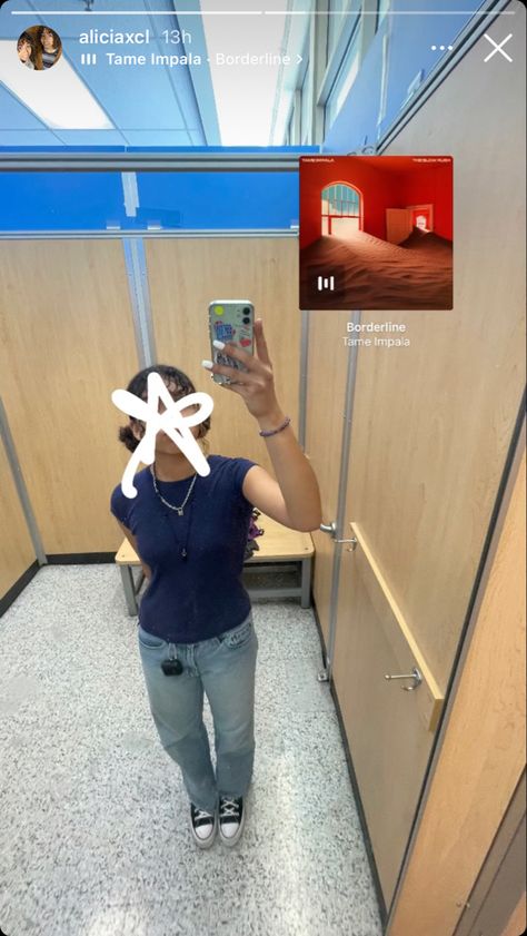 my fit: dark blue shirt, light wash jeans, black platform converse Mirror Selfie With Caption, Ig Story Fit Check, Insta Story Outfit Ideas, Instagram Story Ideas Selfie In Mirror, Mirror Pose Caption, Car Mirror Selfie Captions, Fit Check Insta Story, Mirror Selfie Dump Caption, Fit Check Captions