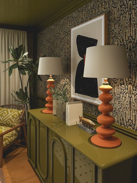 60s Aesthetic Home, Feminine Mid Century Modern, 60s Home Aesthetic, Hilary Jane, Retro Wallpapers, Atlanta Apartments, 60s Aesthetic, 60s Home, Sustainable Home Decor