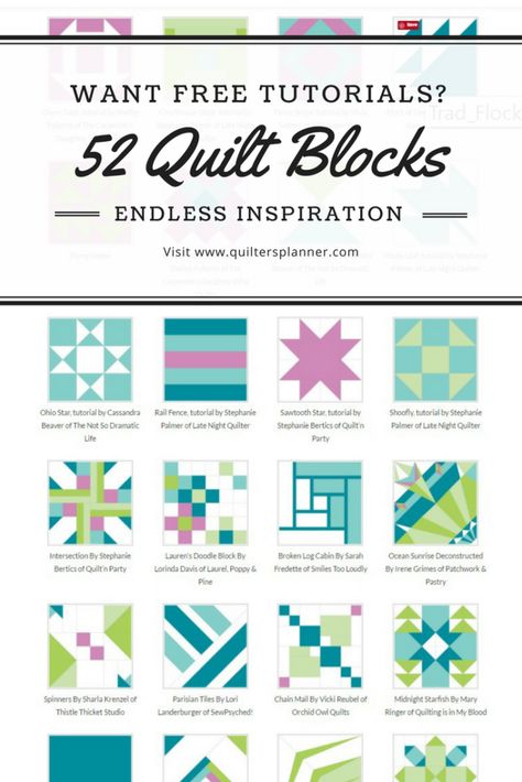 52 Free Quilt Block Tutorials from Easy to Advanced | The Quilter's Planner 10.5 Inch Quilt Blocks Free, Easy 10 Inch Quilt Block Patterns Free, 8 Inch Quilt Block Patterns Free, Quilt Pattern Meaning, 4 Color Quilt Blocks, Studio 180 Design Quilts, Six Inch Quilt Blocks Free Pattern, Block A Day Quilt Free Pattern, Equilter.com Free Pattern