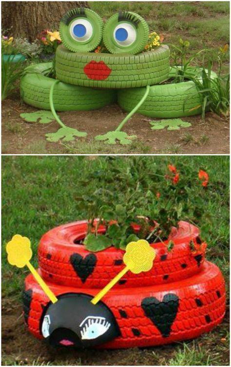 Animal Tire Planter Garden Art---- 20+ Fab DIY Ideas to Repurpose Old Tires for Home and Garden #Painting, #Garden, #Decor Goblin Grunge, Repurpose Old Tires, Tyre Garden, Tyre Ideas, Pixie Garden, Butterfly Feeder, Reuse Old Tires, Tire Craft, Tire Garden