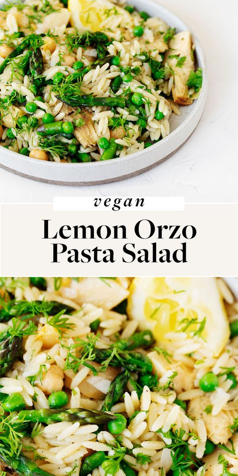 Vegan Lemon Orzo, Lemon Orzo Pasta Salad, Lemon Orzo Pasta, Lemon Pasta Salads, Crowd Food, Lemon Orzo Salad, Menstrual Phase, Orzo Salad Recipes, Lemon Orzo