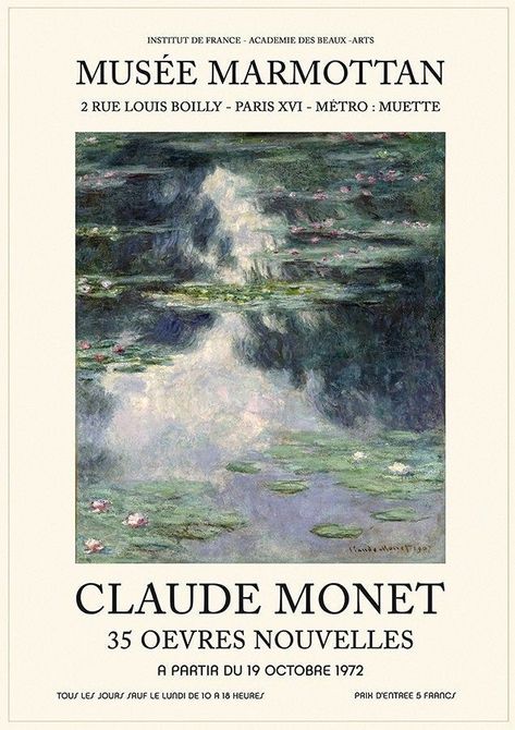 Claude Monet Poster, Monet Exhibition, App Ikon, Monet Claude, Monet Poster, Monet Art, Gallery Exhibition, Art Exhibition Posters, Vintage Art Print