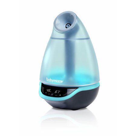 This eye-catching, noiseless humidifier allows you to check the environment in the room and keep a healthy air. You can adjust the humidity level manually or automatically and monitor it along with the room temperature on the backlit touch screen. The multi-colored night light is also controlled via the screen. This practical humidifier also features a diffuser for essential oil. Hygro+ has a very long runtime (up to 22 hr) and is suitable for use in rooms of up to 215 ft2 Color: Multicolor. Baby Humidifier, Cool Mist Humidifier, Baby List, Air Humidifier, Healthy Environment, Air Purifier, Essential Oil Diffuser, Oil Diffuser, Dish Soap Bottle