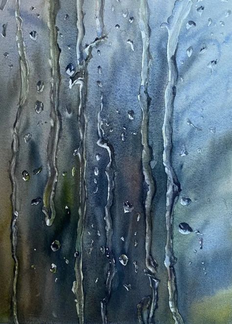 Watercolour rain Paint Rain, Drawing Rain, Marine Artist, Wind Art, Rain Painting, Step By Step Watercolor, Fantasy Tattoos, Watercolor Journal, Watercolor Lessons