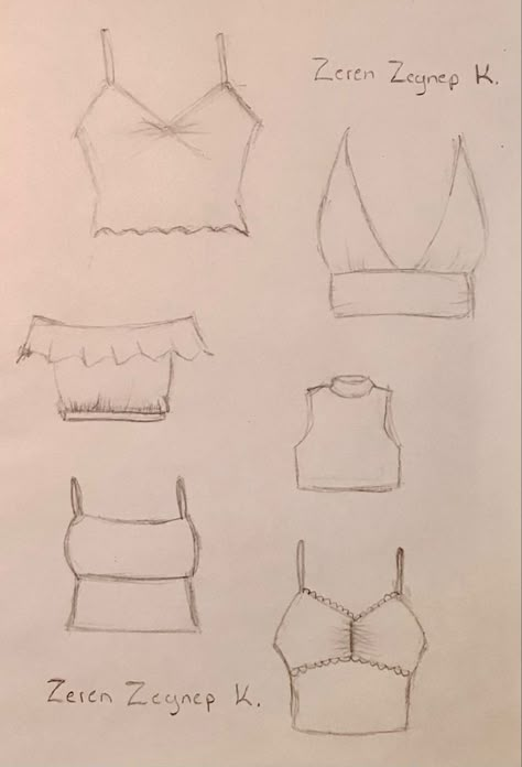 How To Draw Crop Tops Anime, Crop Top Designs Drawings, Fashion Drawings Easy, How To Draw A Crop Top, Top Drawings Sketch, Anime Crop Top Drawing, Crop Tops Drawing, Clothes Easy Drawing, Fashion Sketches Easy