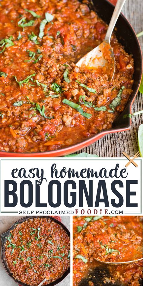 Homemade Italian Sauce, Easy Bolognese Sauce, Easy Bolognese, Homemade Bolognese Sauce, Homemade Bolognese, Bolognese Sauce Recipe, Sauce Bolognaise, Bolognese Recipe, Italian Sauce