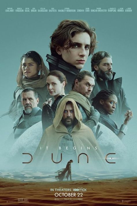 Dune Poster, Dune Film, Dave Bautista, Paul Atreides, Denis Villeneuve, Frank Herbert, Javier Bardem, Rebecca Ferguson, Science Fiction Novels