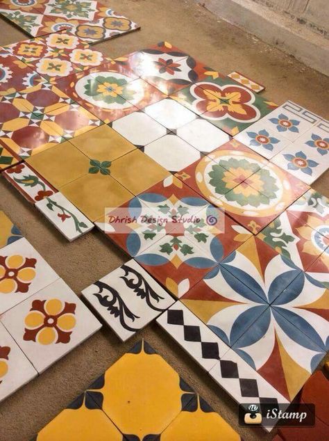 Chettinad Tiles, Home Tiles Design, Athangudi Tiles, Best Home Design, Indian Interiors, Indian Home Design, Ethnic Home Decor, Bathroom Tile Designs, Tiles Design