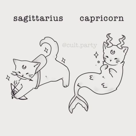 All Posts • Instagram Zodiac Doodles, Cute Zodiac Signs, Tattoo Healing, Tattoo Machine Tattoo, Cat Tatto, Kitty Tattoo, Capricorn Art, Sagittarius Tattoo, Astrology Tattoo