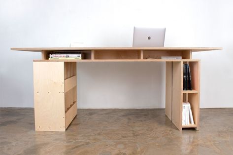 Birch Desk, Plywood Desk, Plywood Table, Modular Desk, Design Desk, Studio Table, Rack Design, Plywood Furniture, White Birch