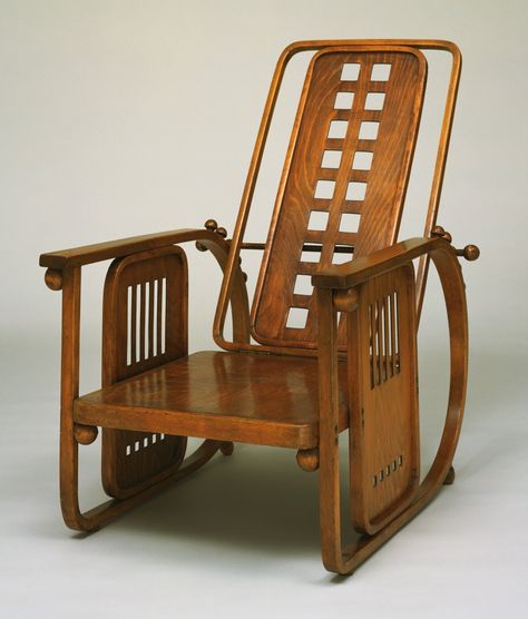 Josef Hoffmann. Sitzmaschine Chair with Adjustable Back (model 670). c. 1905 Josef Hoffmann, Back Model, Charles Rennie Mackintosh, Josef Albers, Art And Craft Design, Arts Crafts Style, Deco Furniture, Art Deco Furniture, Arts And Crafts Movement