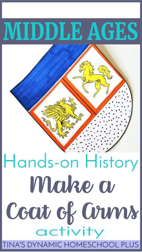 Coat Of Arms Template, Middle Ages Activities, Middle Ages History, History Activities, Homeschool History, History For Kids, Mystery Of History, History Projects, The Middle Ages