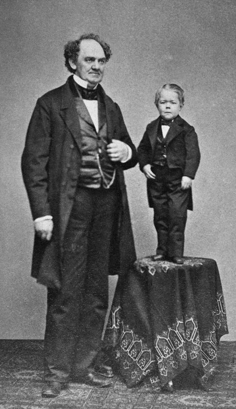 P. T. Barnum and General Tom Thumb (Charles S. Stratton), ca. 1850 Circus Freaks, P T Barnum, Pt Barnum, Strange People, Vintage Circus Posters, Barnum Bailey Circus, Weird People, Magic Illusions, Circus Sideshow