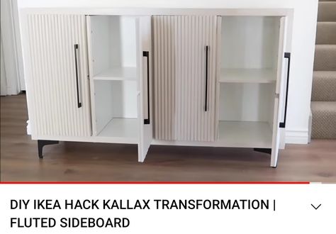 Doors For Kallax Shelves, Adding Doors To Kallax Shelf, Ikea Diy Sideboard, Add Doors To Cube Storage, Diy Kallax Doors, Kallax Doors Diy, Adding Doors To Cube Storage, Kallax Storage Ideas, Ikea Cube Storage Hack