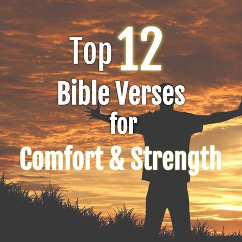 There is so much comfort and strength found in Scripture, but here are the top 12 Bible verses that can provide you with both. Enjoy and be encouraged! Comfort Scriptures Strength, Strength Scripture Quotes Encouragement, Bible Verses For Peace, Verses For Peace, Bible Verses For Comfort, Verses For Comfort, Strength Scripture Quotes, Comfort Verses, Beautiful Bible Quotes