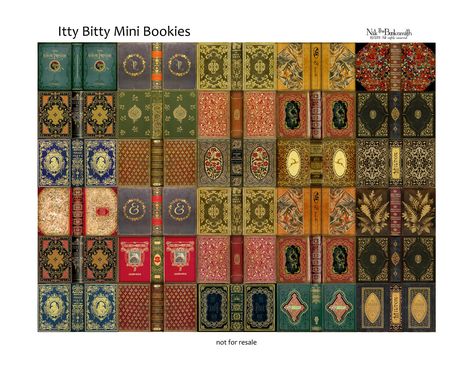 Miniature Book Covers, Canterbury Cottage, Doll Furniture Tutorial, Miniature Library, Mini Books Diy, Mini Printables, Room Box Miniatures, Barbie Printables, Dollhouse Books