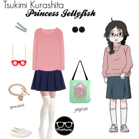 "Tsukimi Kurashita Closplay - Princess Jellyfish" by closplaying on Polyvore Princess Jellyfish Outfits, Princess Jellyfish Cosplay, Tsukimi Kurashita, Jellyfish Anime, Simple Cosplay, Subtle Cosplay, Princesa Zelda, Princess Jellyfish, Easy Cosplay