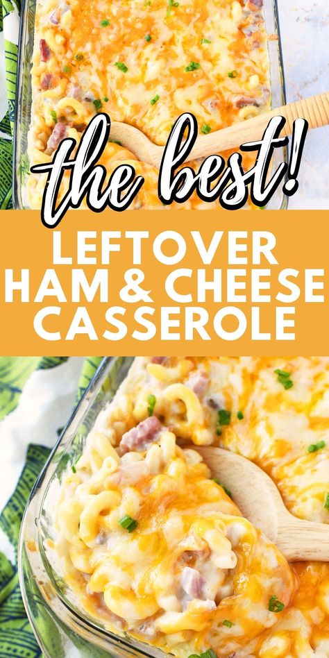 Leftover Ham & Cheese Casserole Creamy Ham Casserole Recipes, Leftover Ham And Noodle Casserole, Recipes With Spiral Ham Leftovers, Spiral Ham Leftovers, What To Make With Leftover Spiral Ham, Ham And Cheese Casserole Dinners, Ham Cream Of Mushroom Casserole Recipes, Recipes For Leftover Spiral Ham, Ham And Mashed Potatoes Leftover