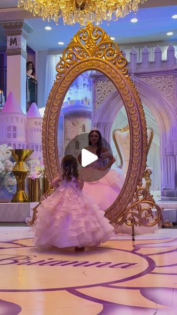 Songs To Dance With Your Sister Quince, Sofia The First Quinceanera Theme, Ballerina Quinceanera Theme, Quinceanera Mirror Dance, Mirror Dance Quince, Quince Mirror, Aurora Sleeping Beauty Quinceanera Theme, Quinceanera Entrance Ideas, Bridgerton Quinceanera Theme