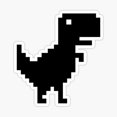 Pegatinas | Redbubble 8 Bit Dinosaur, Stickers Dinosaur, Stickers Cool, Snapchat Stickers, Dinosaur Stickers, Black And White Stickers, Cute Laptop Stickers, Tumblr Stickers, Black Stickers