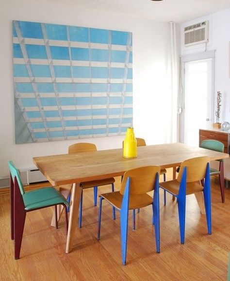 Dining Noguchi Coffee Table, Blue Chairs, Painted Chair, Iconic Chairs, Colorful Chairs, Design Del Prodotto, Chaise Design, Design Sponge, Best Interior Design