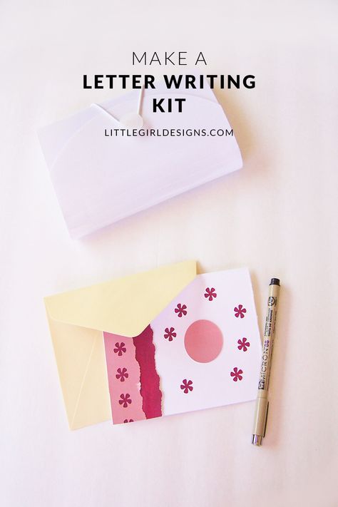 How to Make a Portable Letter Writing Kit - Jennie Moraitis Caring Gifts, Letter Writing Prompts, Letter Writing Kit, Snail Mail Letters, How To Make Letters, Creative Retreat, Diy Pencil, Write Letters, Going Postal