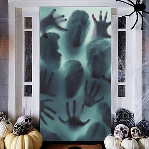 Amazon.com: Halloween Horror Window Stickers,Removable Spooky Scary Ghost Silhouette Decals Art for Halloween Party Home Office Glass Haunted House Decor : Home & Kitchen Horror Window, Teenage Halloween Party, Halloween Party Backdrop, Art For Halloween, Halloween Garage, Ghost Silhouette, Haunted House Decor, Office Halloween Decorations, Halloween Office