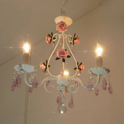 Bedroom Chandelier Modern, Princess Lamp, Pink Rose Wedding, Lighting Restaurant, Popsicle Stick Crafts House, Cottage Core House, Weird Furniture, Bedroom Chandelier, Girly Room Decor