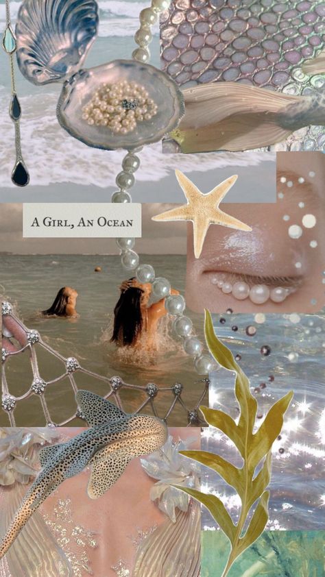 #mermaid #mermaidcore #pearl #beachgirl #ocean #oceancore #moodboards Mermaid Journal, Aphrodite Aesthetic, H2o Mermaids, Mermaid Wallpapers, Aesthetic Room Ideas, Mermaid Aesthetic, Stylist Tattoos, Mermaid Nails, Mac Wallpaper