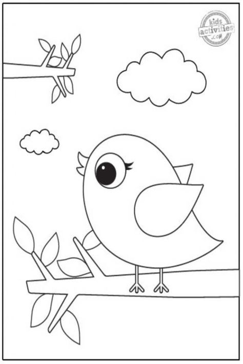 Birds For Kids, Kids Printable Coloring Pages, Bird Coloring, Bird Coloring Pages, Coloring Page Ideas, Easy Coloring Pages, Cool Coloring Pages, Page Ideas, Kids Coloring Books