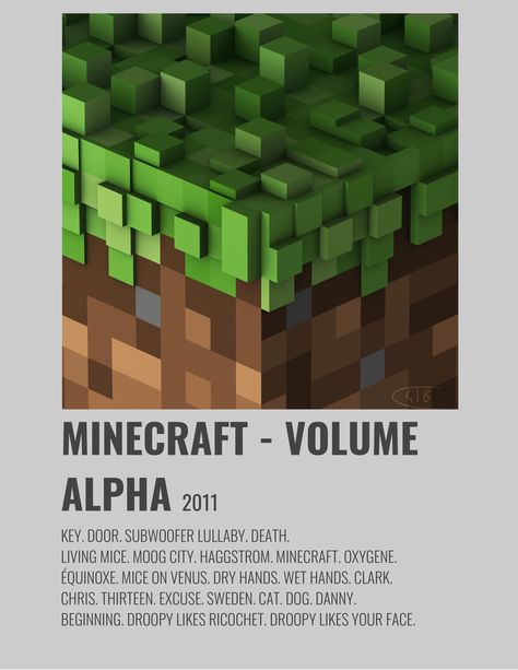 alternative minimalist polaroid poster made by @legoche_14 Minecraft Album Cover, Minecraft Poster Prints, Minecraft Posters Aesthetic, Video Game Polaroid Poster, Minecraft Poster, Minecraft Music, Minimalist Polaroid Poster, Minecraft Printables, Dorm Room Posters