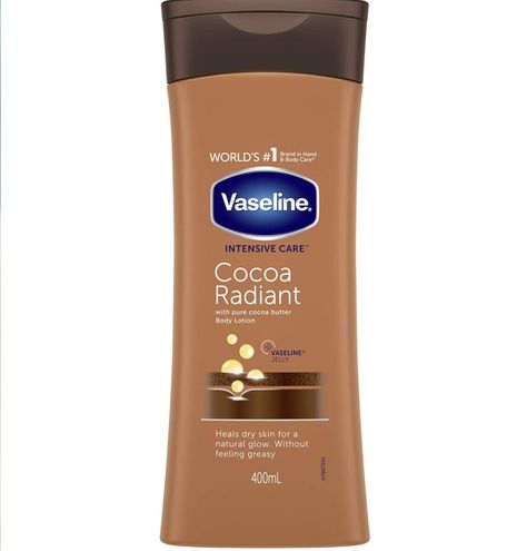 Cocoa body lotion Vaseline Intensive Care Cocoa Radiant, Cocoa Butter Body Lotion, Vaseline Lotion, Vaseline Intensive Care, Vaseline Jelly, Pure Cocoa Butter, Healing Dry Skin, Lotion For Dry Skin, Intensive Care