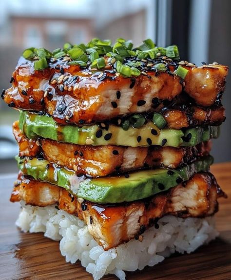 Chicken Avocado Rice, Avocado Rice, Healthy Food Dishes, Asian Foods, Chicken Avocado, Food Dinner, Boneless Skinless Chicken, Teriyaki Chicken, Easy Delicious Recipes