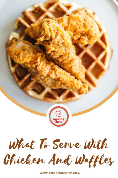 Chicken And Waffle Sauce Recipes, Chicken And Waffles Birthday Party, Chicken And Waffles For A Crowd, How To Make Chicken And Waffles, Chicken And Waffle Bar Ideas Brunch Party, Chicken And Waffles Dinner Meals, Chicken And Waffle Side Dishes, Breakfast Ideas With Waffles, Chicken And Waffles Bar