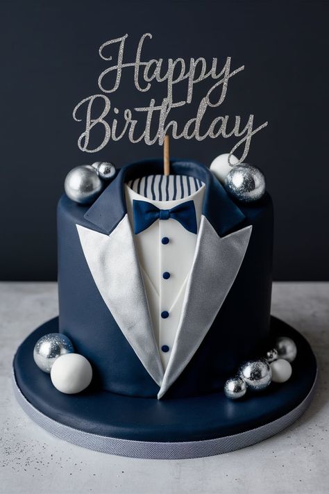 Top Tuxedo Birthday Cake Ideas for Men – Celebrate with Class Birthday Cake Ideas For Men, Cake Ideas For Men, Men Cakes, Birthday Cake Aesthetic, Happy Birthday Boss, Celebration Desserts, Tuxedo Cake, Birthday Cake Decorating Ideas, Black Fondant