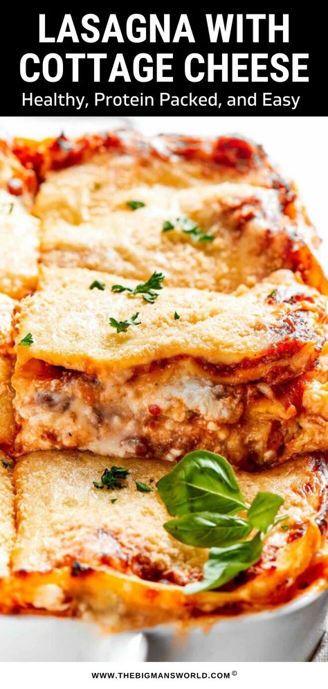 Healthy Lasagna With Cottage Cheese, Lasagna Recipe High Protein, Lasagne Recipes With Cottage Cheese, Lasagna Recipe With Cottage Cheese Beef, Lasagna With Cottage Cheese Recipe, Spinach Cottage Cheese Lasagna, Homemade Lasagna Recipe With Cottage Cheese, Health Lasagna Recipe, Lasagna Recipe With Ricotta Healthy