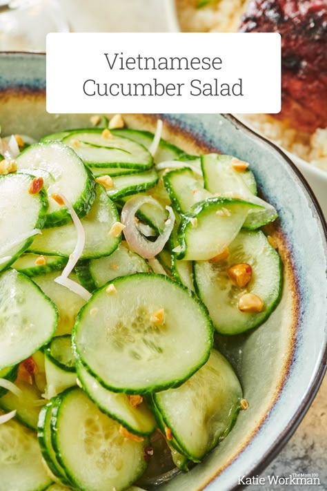 Healthy Vietnamese Recipes, Vietnamese Cucumber, Easy Vietnamese Recipes, Make Ahead Salads, Cucumber Salad Recipe, Vegan Fish, Cucumber Recipes Salad, Simply Recipes, Vegan Salad