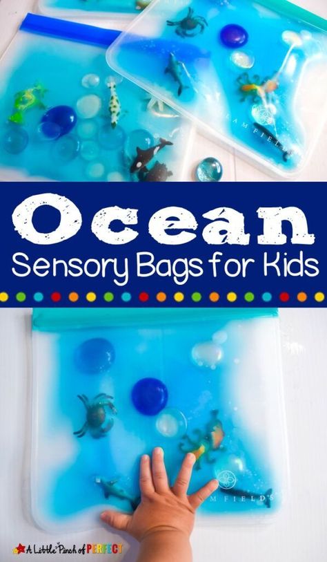 Ocean Sensory, Sensory Bag, Sensory Bags, Giant Bubbles, Baby Sensory Play, Ocean Activities, Baby Activity, Sensory Bottles, Kids Sensory