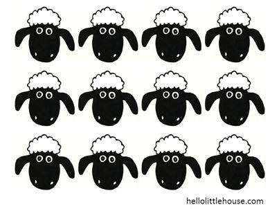 sheep cutouts Sheep Template, Sheep Cupcakes, Sheep Face, Simpul Makrame, Sheep Crafts, Eid Stickers, Eid Crafts, Face Template, Eid Cards