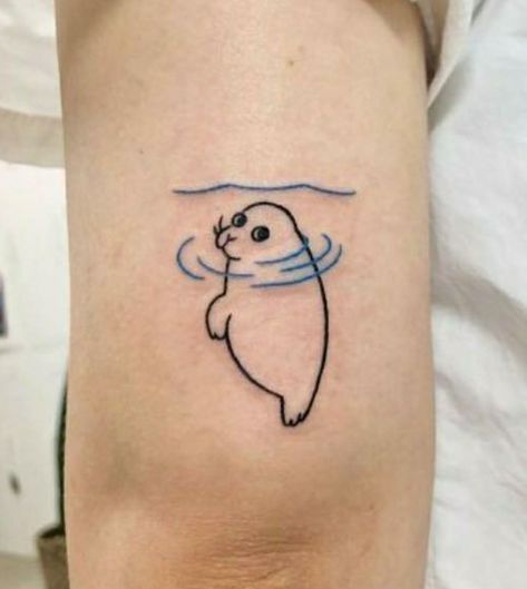 Cute Arm Tattoo, Rhino Tattoo, Seal Tattoo, Funny Tattoo, Matching Friend Tattoos, Creative Design Ideas, Henna Inspired Tattoos, Gaming Tattoo, Cute Small Tattoos