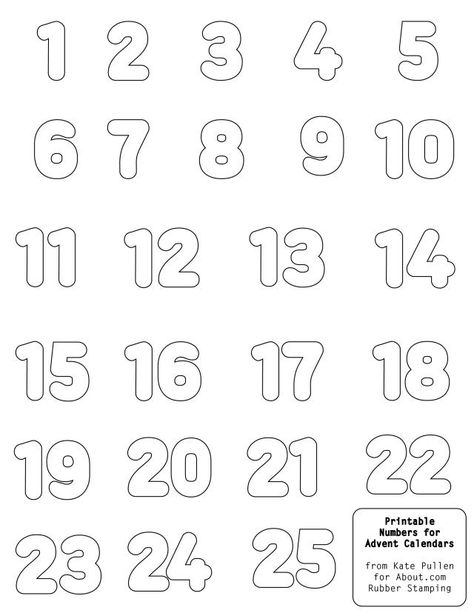 Make Easy Advent Calendars With Our Printable Numbers: Printable Numbers for Advent Calendars Numbers For Advent Calendar, Royal Icing Templates, Alfabet Font, Advent Ideas, Advent Calendar Ideas, Free Printable Numbers, Printable Advent Calendar, Calendar Numbers, Royal Icing Transfers